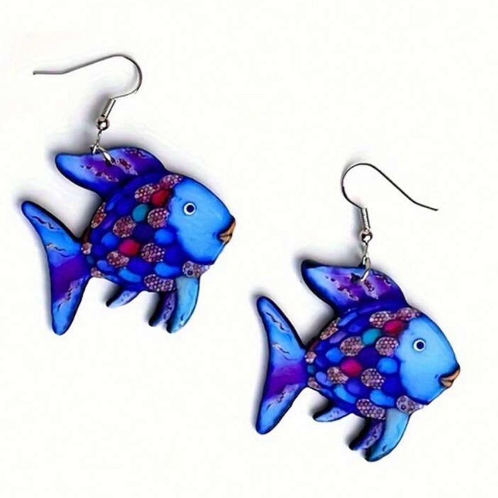 The Rainbow Fish Drop Earrings 15$